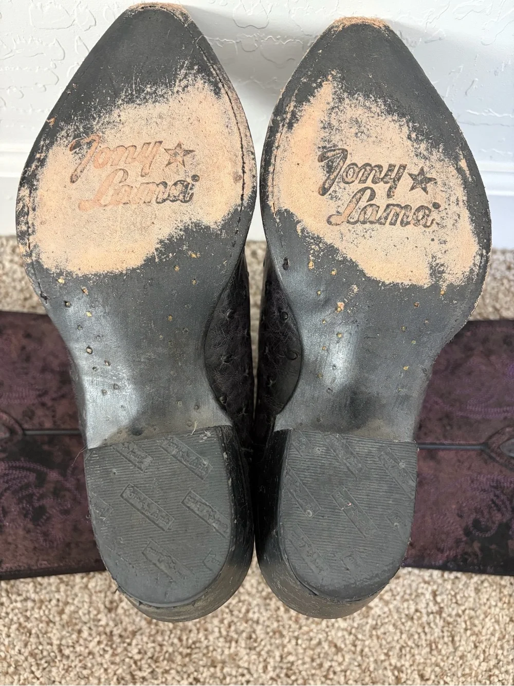 Tony Lama Genuine Ostrich Leather Western Boots (Vamp Genuine Ostrich)